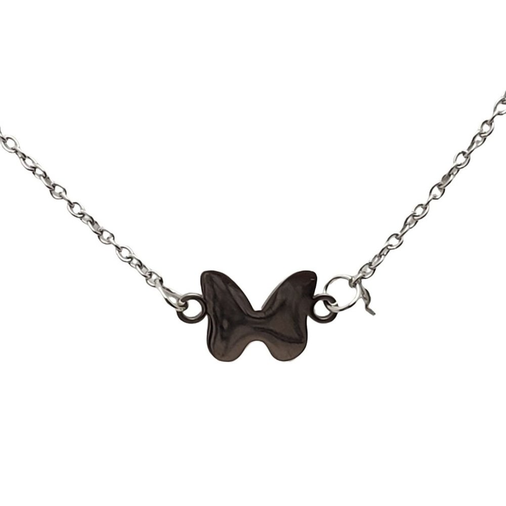 Mother Daughter Butterfly Duo Necklaces Silver Stainless Steel - Picture 5 of 8